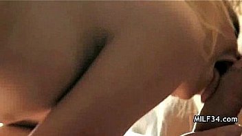 Big breated horny milf's bedroom seduction