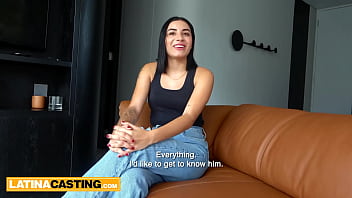 Huge ass teen colombian rides big white cock hard in real amateur casting