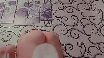 18 old teen with perfect body shows her virgin pussy and then fucks herself with big dildo after college