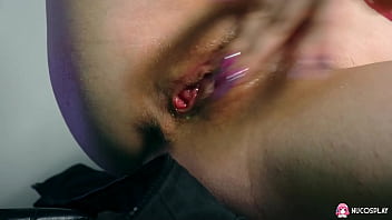 Horny slutty doll rebecca nikson shows us her wet pussy