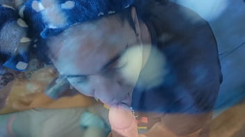 Stepdad unloads cum in her mouth