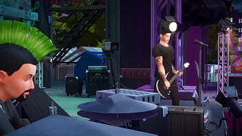 Two famous pop stars with a groupie