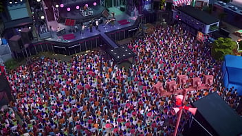 Two famous pop stars with a groupie