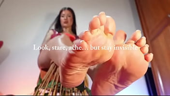 Foot lover's ignoring you with dusty soles in 4k