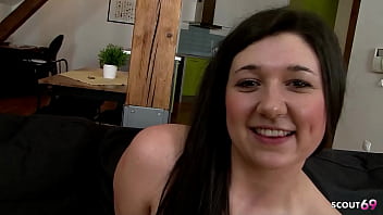 Curvy bbw girl with big butt pick up and talk to interracial casting fuck with her first big black cock in pussy