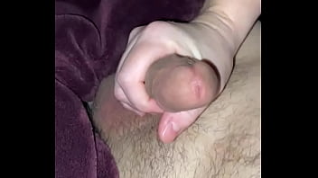 Wife rubs cock