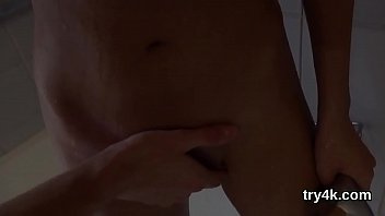 Erotic chick give suck job in pov and gets wet slit screwed