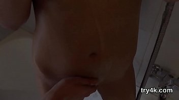 Erotic chick give suck job in pov and gets wet slit screwed