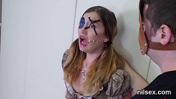 Delirious bitch gets her fuckholes opened and toughly poked