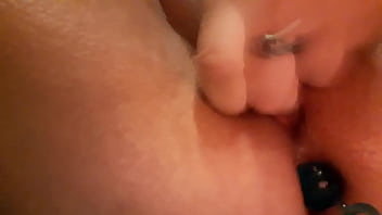 Pussy juices running down to my bead stuffed ass