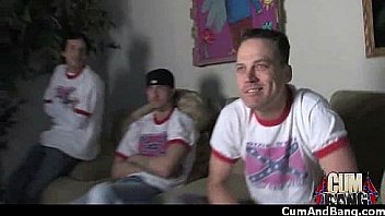 Cum and bang group facial jizz 13