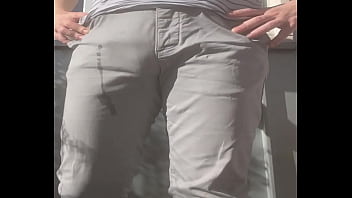 Young Bro Doesn't Even Try To Hold It And Wets Himself On The Balcony Probably Training For Bladder Control thumbnail