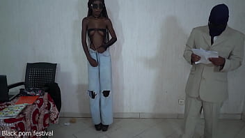 African Secretary Removed Her Clothes In Front Of Her Boss Because She Forgot Her Office Costume Revealing Her Hot Skinny Body thumbnail