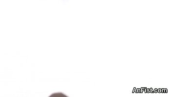 Lesbo sweetie gets her hairless pussy and butthole fisted