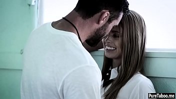 Weird petite teen fucked by an older guys huge dick