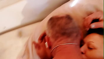 Fathertime on top making passionate love to me