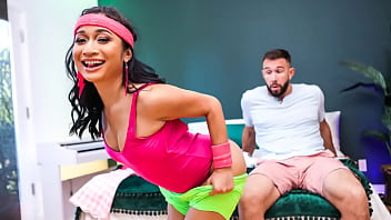 Hot stepdaughter riding her stepdad's big dick while dressed as barbie