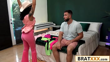 Hot stepdaughter riding her stepdad's big dick while dressed as barbie