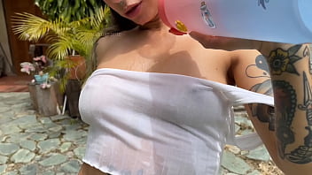 My next door neighbor spies on me while i masturbate and play on the second floor window