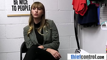 Busty beauty caught red handed and handled hard in the security office