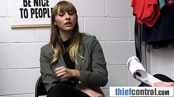 Busty beauty caught red handed and handled hard in the security office