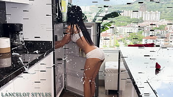 Sexy teen belinda pink in erotic milk show in first dp interracial