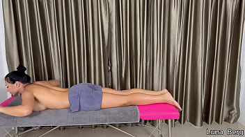 She gets oiled spread wide and fingered until she’s shaking