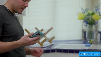 Slutty busty wife craving her hubby's dick and get her bush licked before fucking