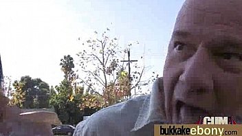 Cum loving teen enjoys huge bukkake 8