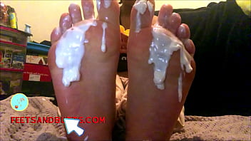 Creamed feet and soles latina sexy feet