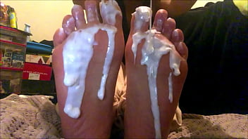 Creamed feet and soles latina sexy feet