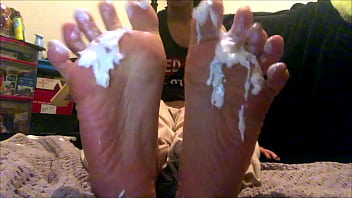 Creamed feet and soles latina sexy feet