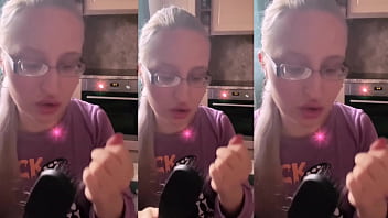 Asmr hair brush to ponytail