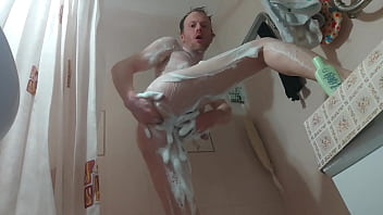Lanatuls anal slut and whore fast and hard assfucking mancunt pussy with bottle of shampoo in bathtube