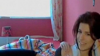 Sexy petite teen plays with her tight pussy on webcam