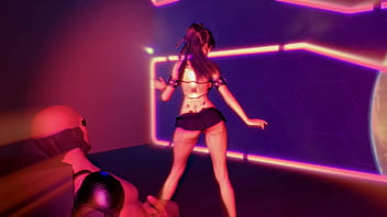 Athletic whore eve dances striptease and rides customer big cock to orgasm