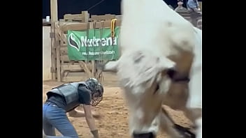 My step son first time riding a bull and going for round 2