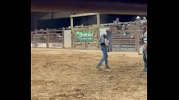 My step son first time riding a bull and going for round 2