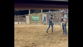 My step son first time riding a bull and going for round 2