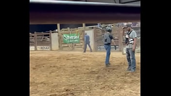 My step son first time riding a bull and going for round 2