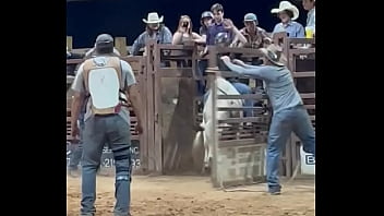 My step son first time riding a bull and going for round 2