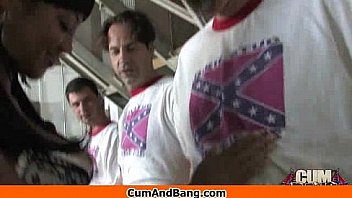 Ebony hottie gangbang and facefuck 17