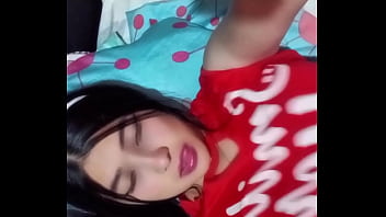 Porn actress touches her tasty pussy