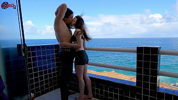 Having fun on the terrace in front of the ocean dollscult