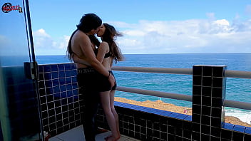 Having fun on the terrace in front of the ocean dollscult