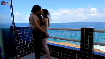 Having fun on the terrace in front of the ocean dollscult