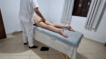 The doctor performs several exams on the patient's ass and pussy before eating her ass