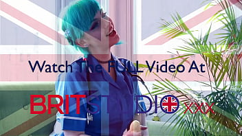Blue haired alternative nurse takes care of your cock in an appointment