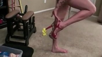Balloon blowing webcam and feet fetish play in heels