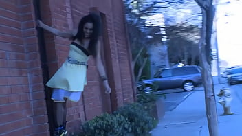 A young latina fucks with a white muscle guy for the first time